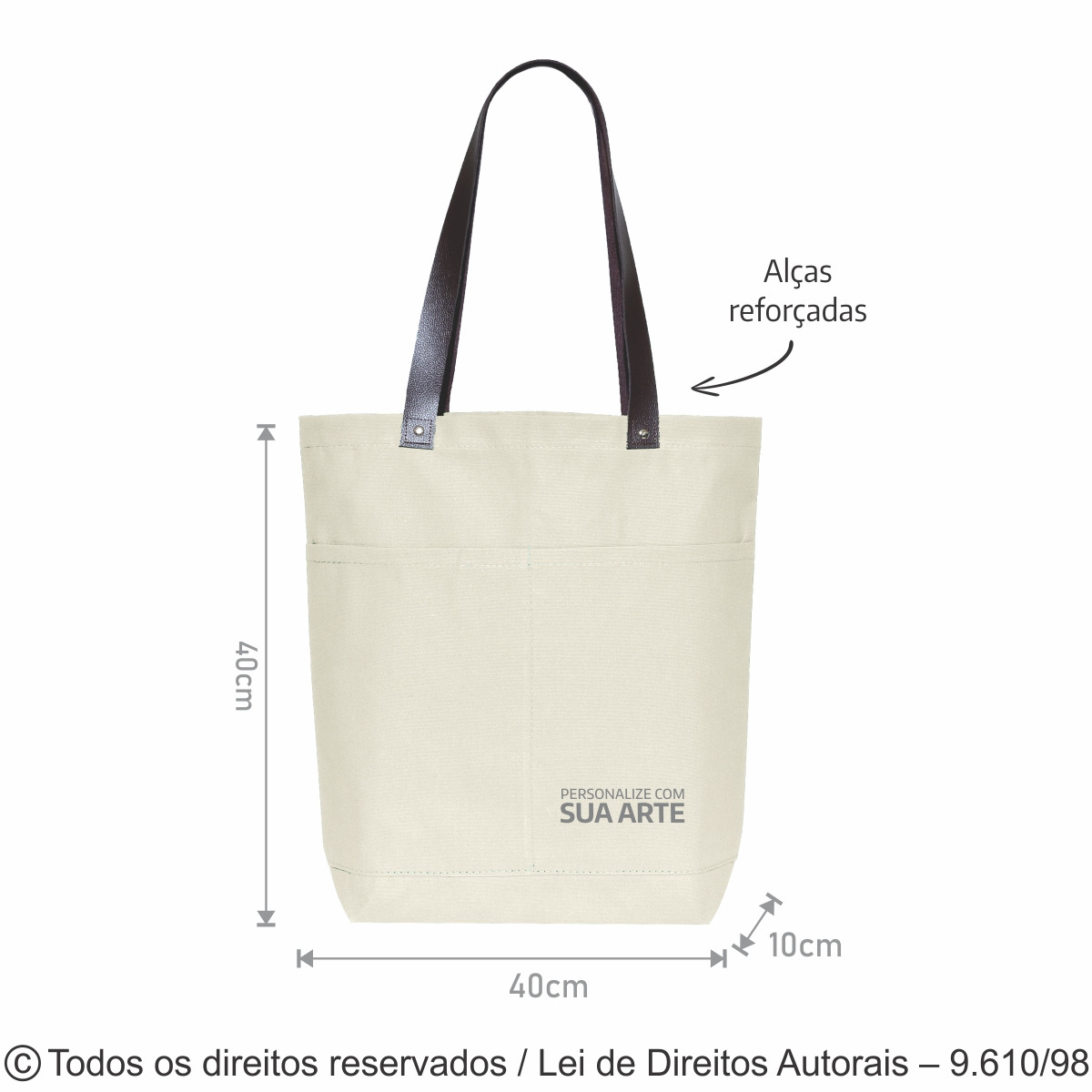 11L SACOLA DE LONA LEVE  40X40X10CM CRU