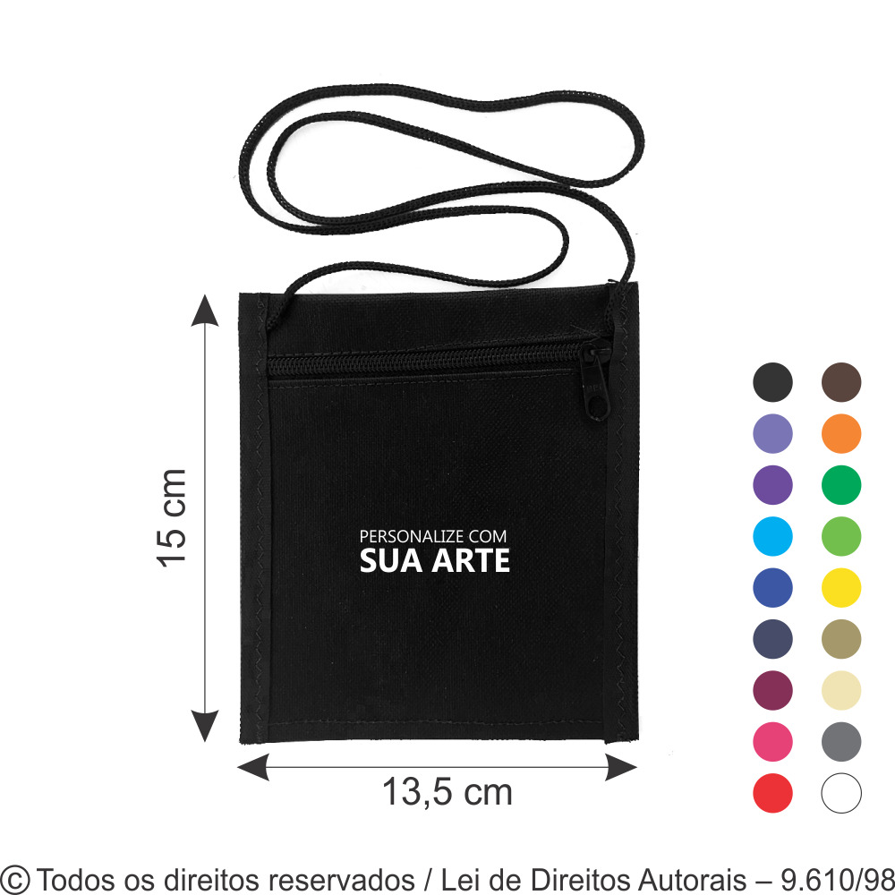 SM535 PORTA CRACHA DE NYLON 600G 14X15CM PRETO