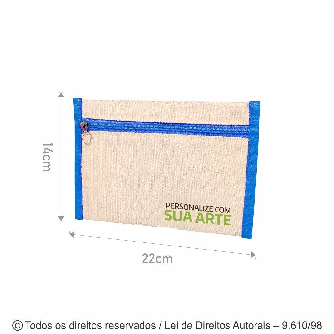 070L ORGANIZADOR DE LONA 240G 22X14CM CRU COM AZUL ROYAL