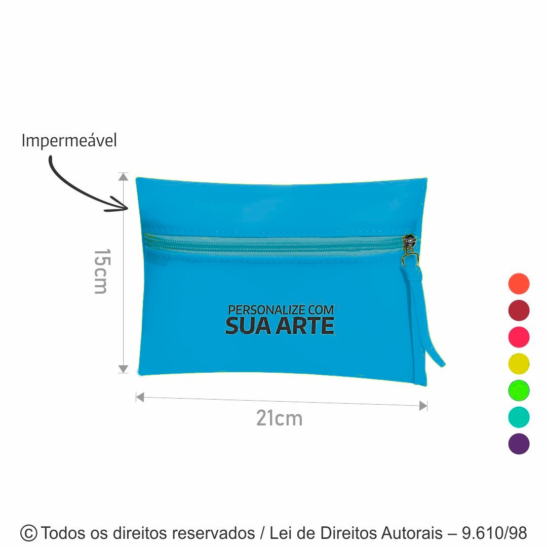 N64 NECESSAIRE PVC COLUMBIA 0.7 20X15CM AZUL TURQUESA