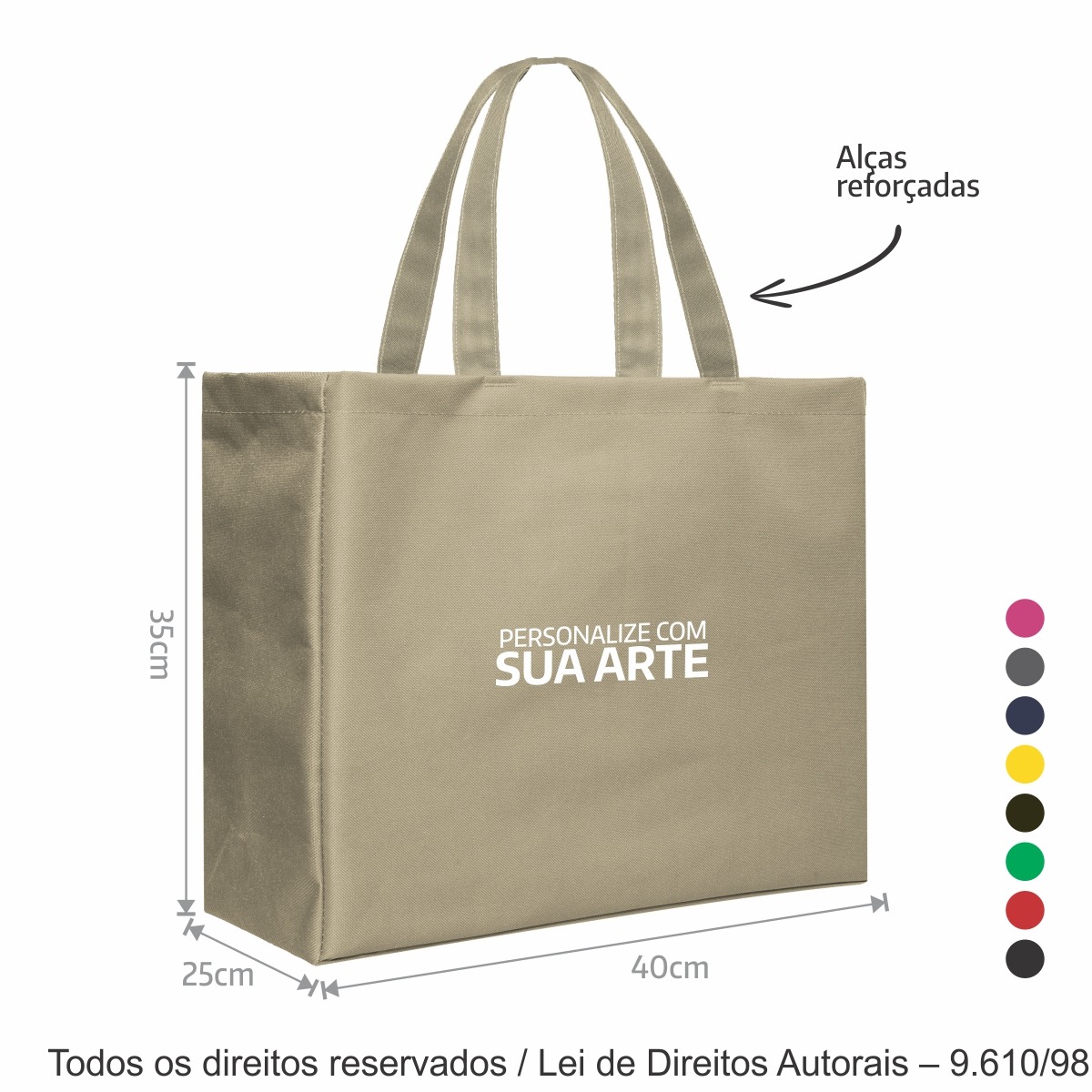 321LC SACOLA DE LONA COLORIDA 240G 40X35X25CM AREIA