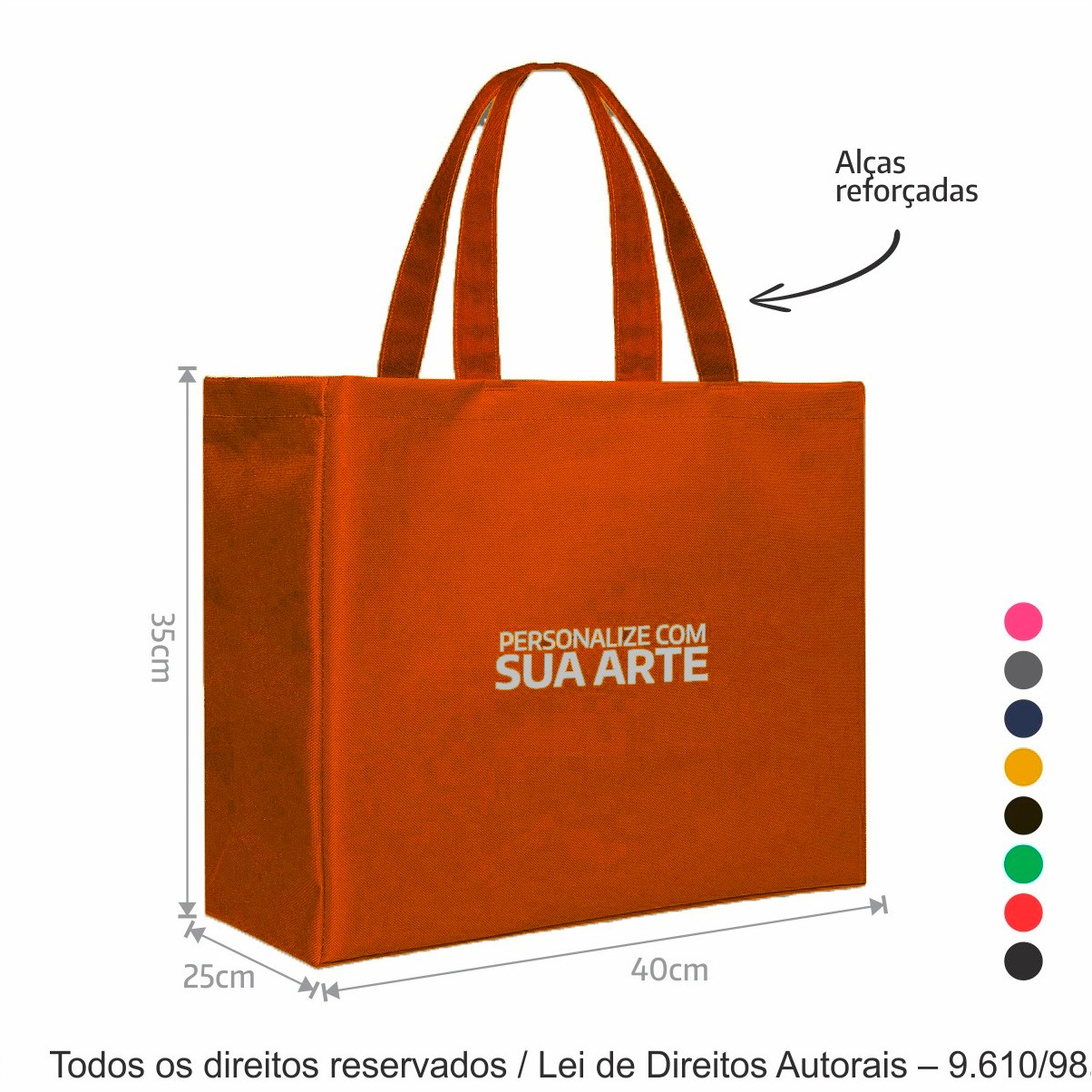 321LC SACOLA DE LONA COLORIDA 240G 40X35X25CM LARANJA