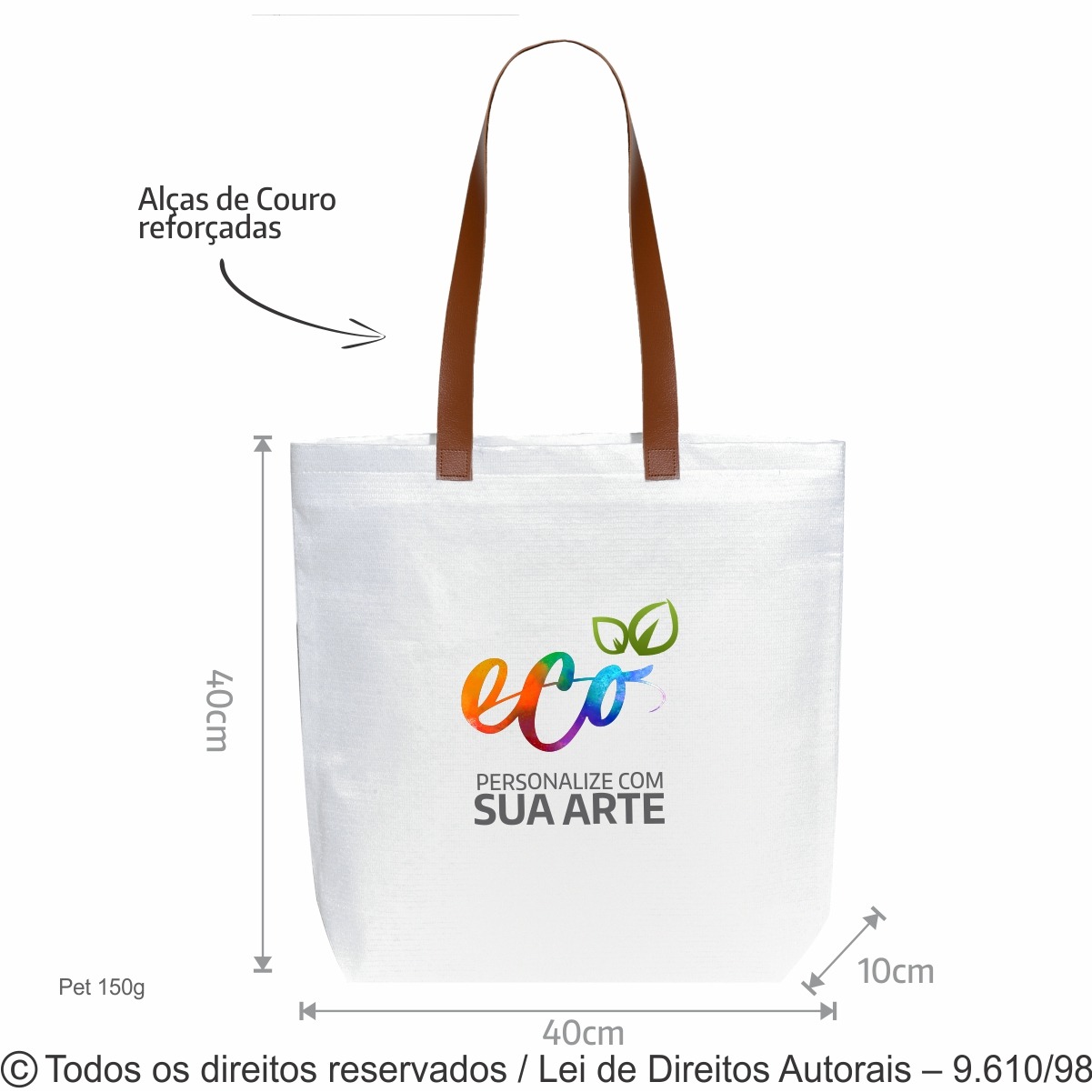 261P SACOLA DE PET 40X40X10CM BRACO COM CARAMELO