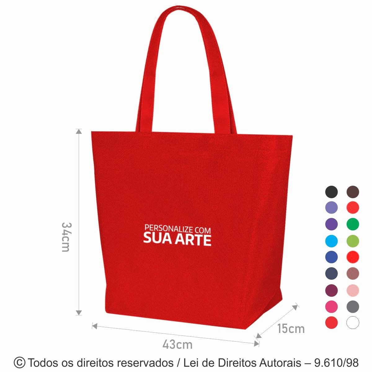 86N SACOLA DE NYLON 600 43X34X15CM VERMELHO