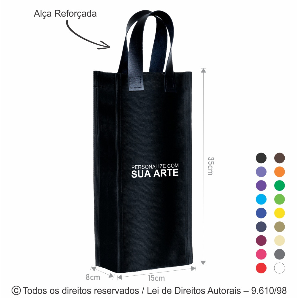 417N PORTA VINHO DE NYLON 600G 15X35X8CM PRETO