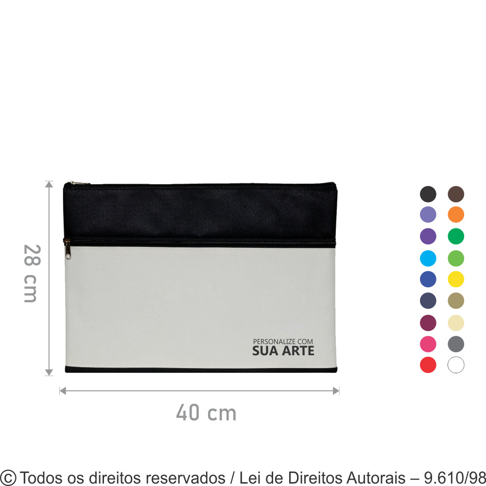 149N PORTA NOTEBOOK NYLON 600G 40X28CM PRETO COM CINZA CLARO