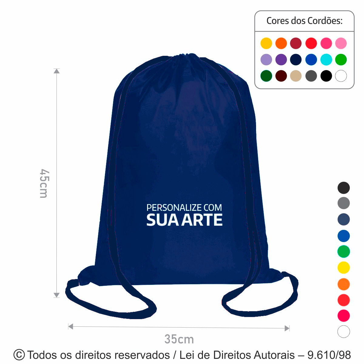 M33 MOCHILA DE NYLON 70 RESINADO 35X45CM AZUL ROYAL
