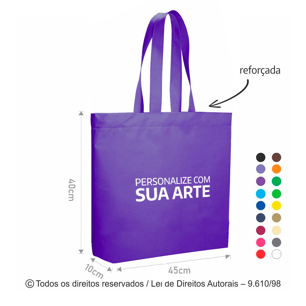 2N SACOLA DE NYLON 600G 45X40X10CM ROXA