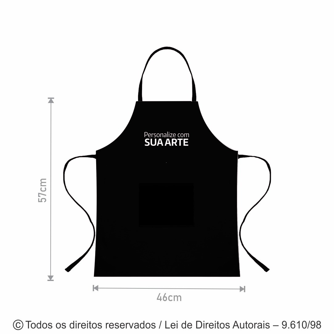 AV9OX AVENTAL MINI CHEF C/BOLSO DE OXFORD 46X57CM PRETO