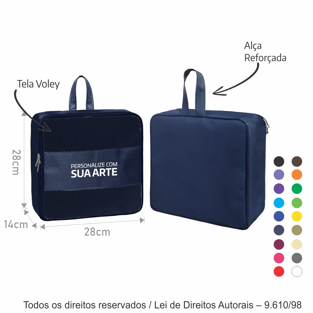 512N ORGANIZADOR DE NYLON 600G 28X28X14CM AZUL MARINHO