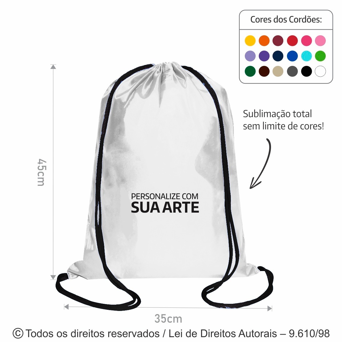 M33M MOCHILA DE MICRO FIBRA 35X45CM BRANCO COM PRETO