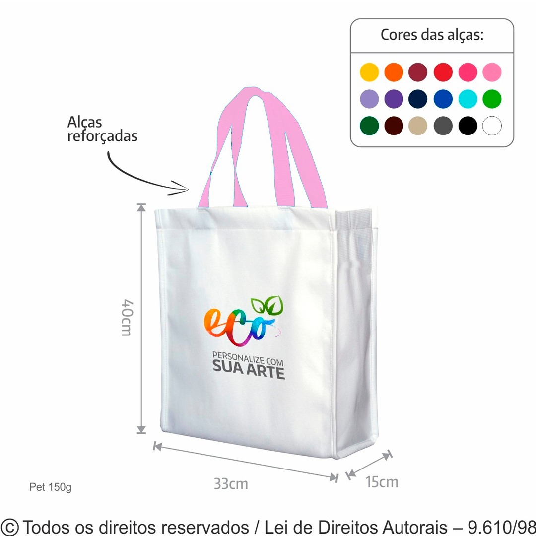 113PFC SACOLA DE PET 150G 33X40X15CM ROSA BEBE
