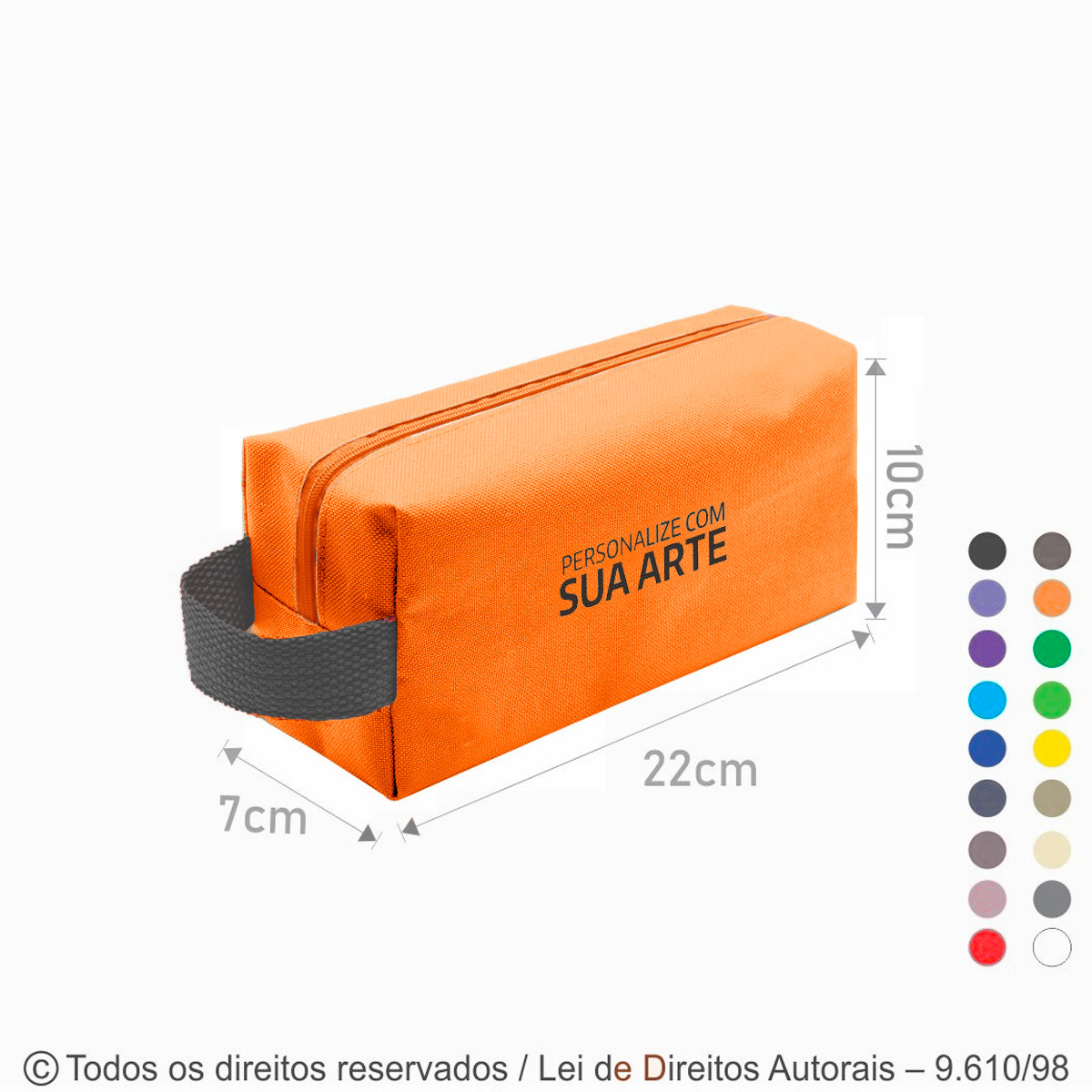 N6 NECESSAIRE DE NYLON 600G 22X10X7CM LARANJA CINZA  ESCURO