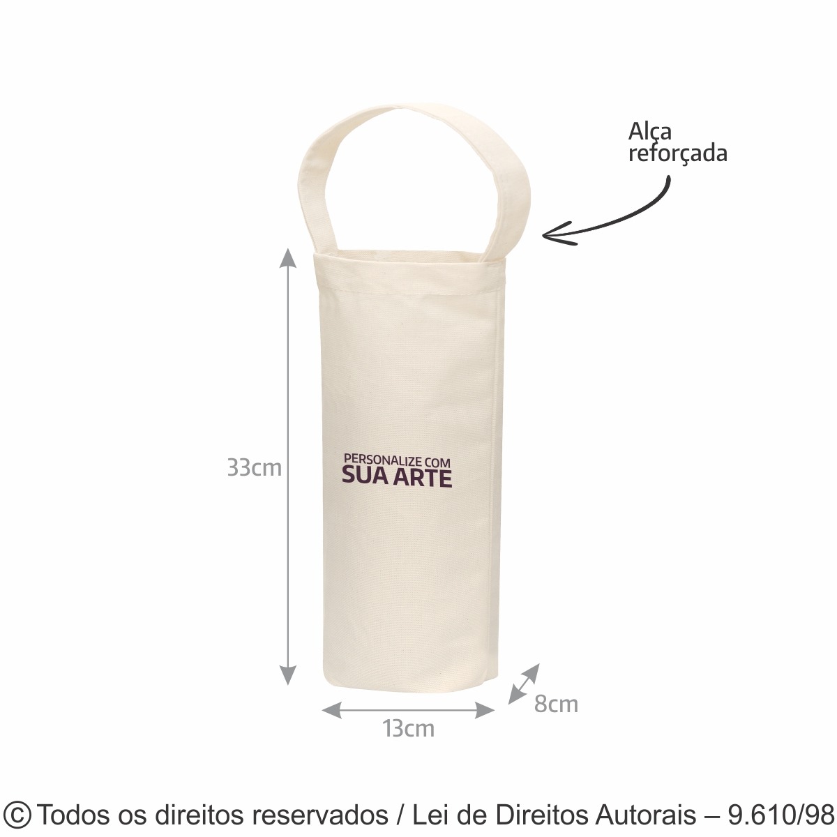 401L PORTA VINHO DE LONA 240G 13X33X8CM NATURAL
