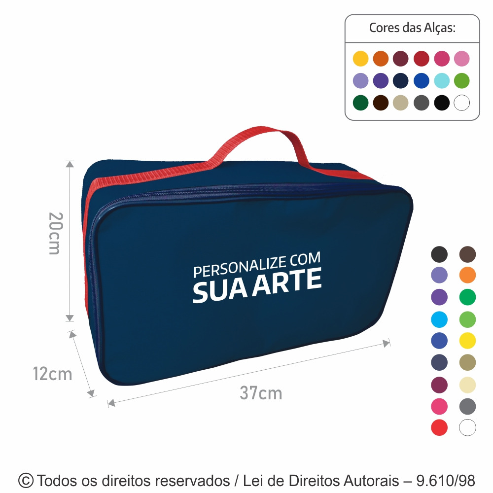 SM387 ORGANIZADOR DE NYLON 600G 37X20X12CM AZUL MARINHO COM VERMELHO