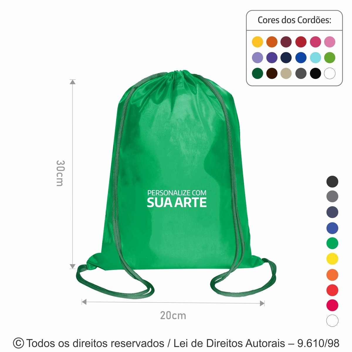M19 MINE MOCHILA DE NYLON 70 RESINADO 20X30CM VERDE BANDEIRA