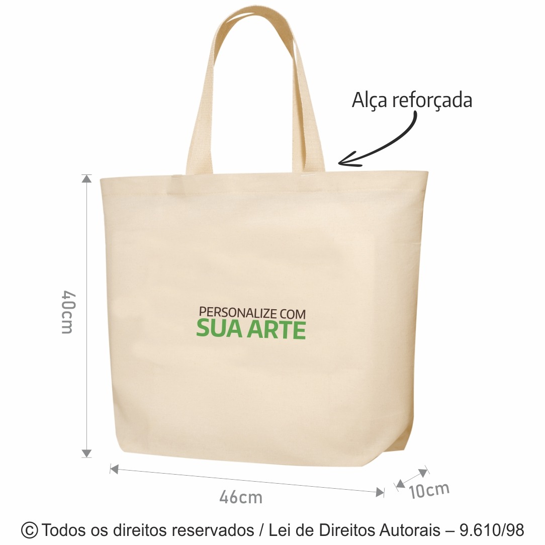 2L SACOLA DE LONA 240G 46X40X10CM NATURAL