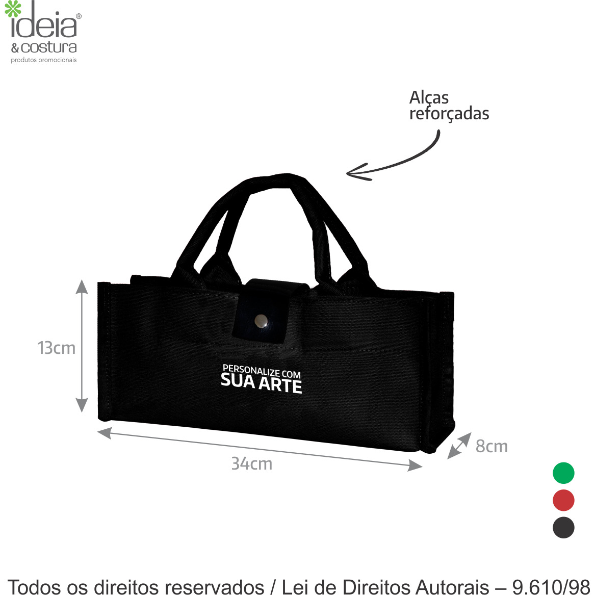 424LP PORTA GARRAFA DE LONA PESADA 32x13x8CM PRETO