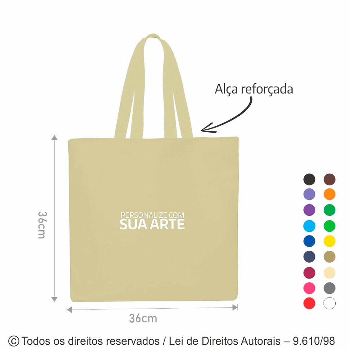 222N SACOLA DE NYLON 600G 36X36CM CREME