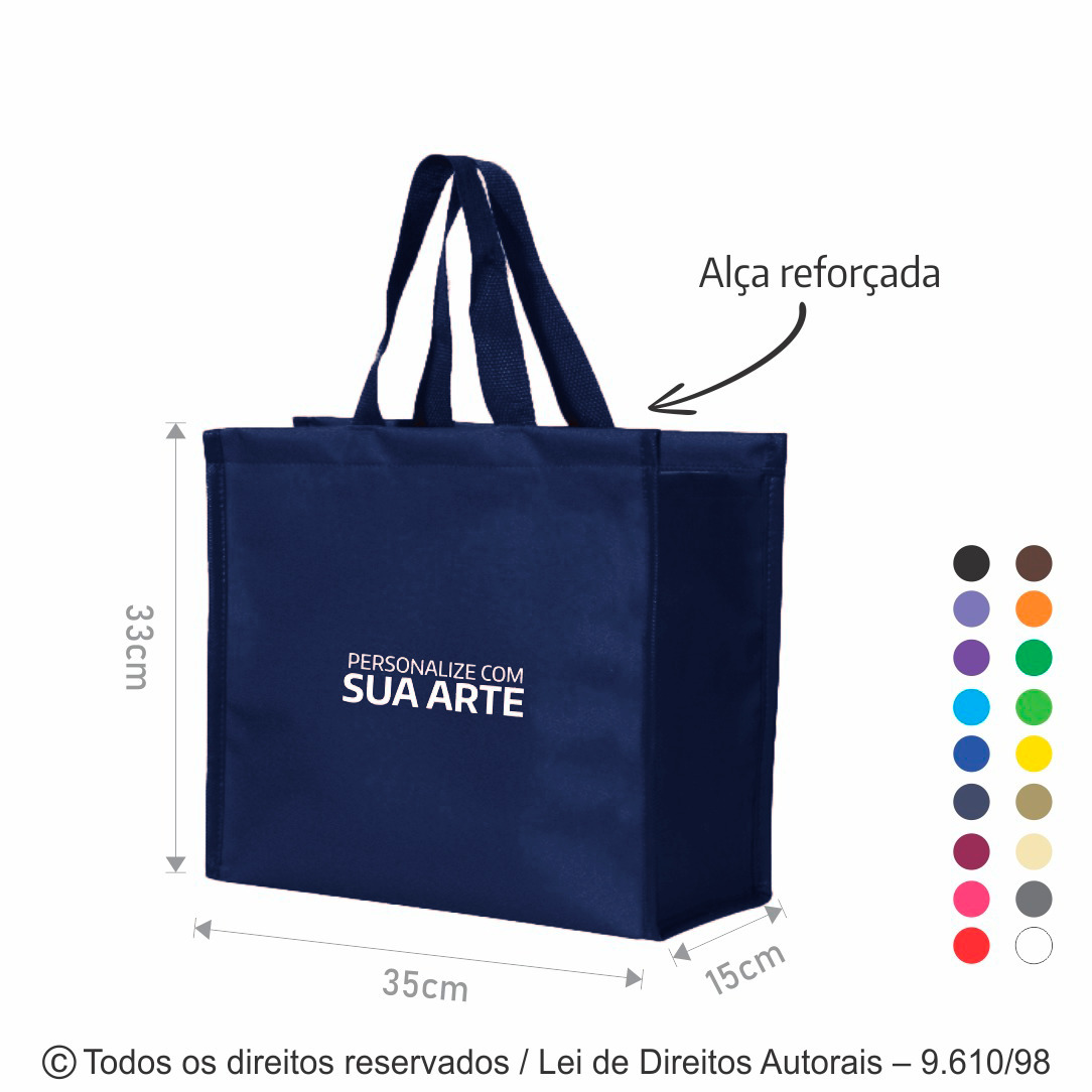 3N SACOLA DE NYLON 600G 35X33X15CM AZUL MARINHO