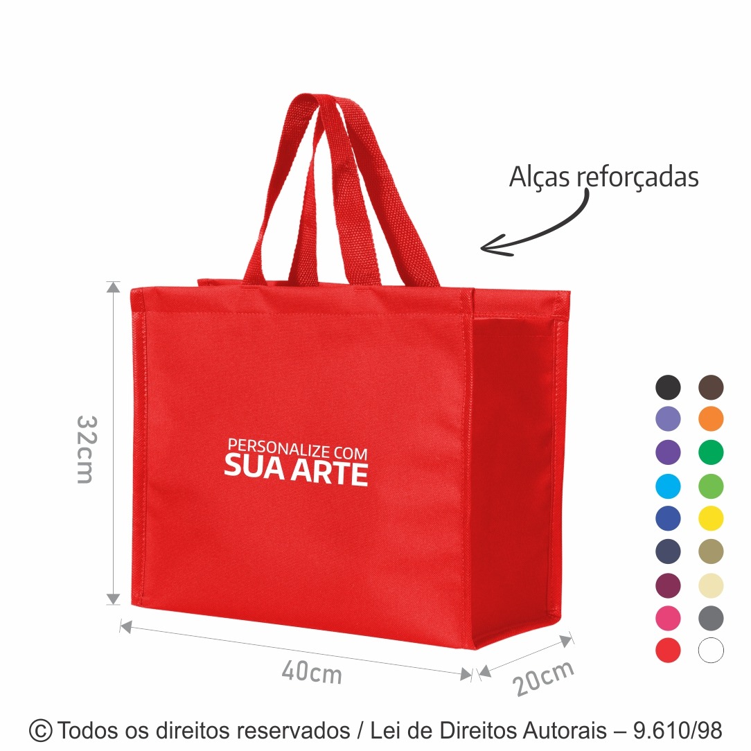 12N SACOLA DE NYLON 600G 40X32X20CM VERMELHO