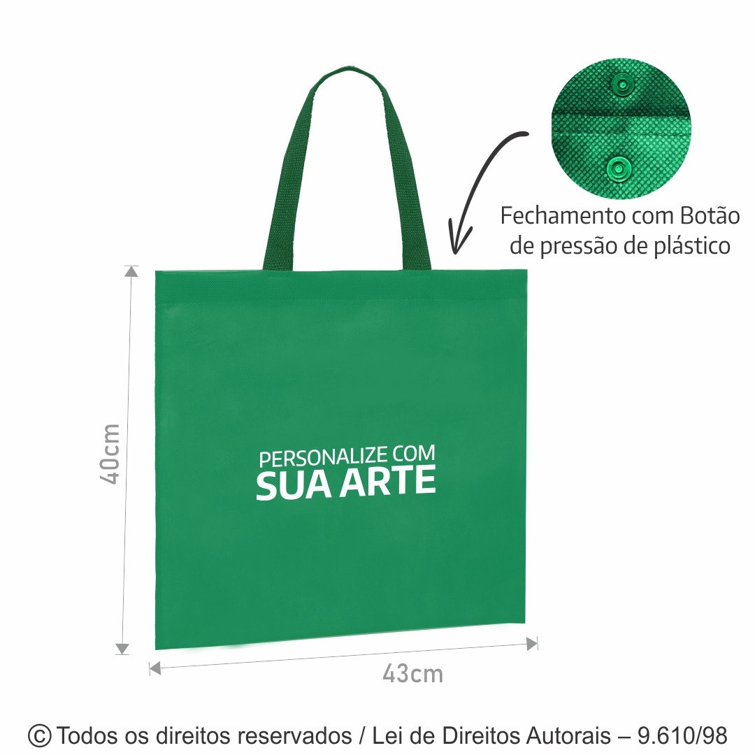 SM466 SACOLA DE TNT 60G 43X40CM VERDE BANDEIRA