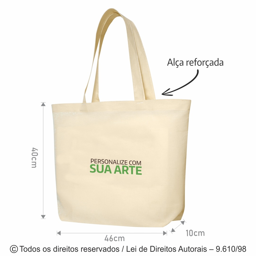 158A SACOLA DE ALGODAO 160G 46X40X10CM NATURAL