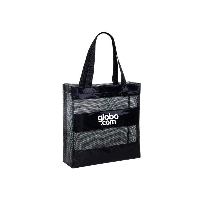 124SFC SACOLA DE PRAIA DE TELA SANET 35X34X10CM PRETO