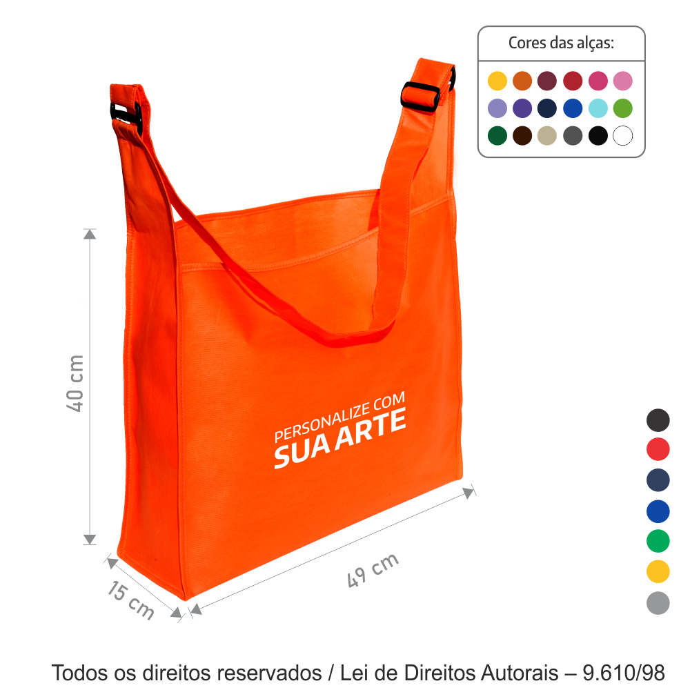 285T2 SACOLA DE TNT 60G 49X40X14CM VERMELHO LARANJA