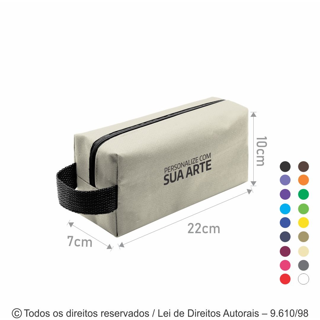 N6 NECESSAIRE DE NYLON 600G 22X10X7CM CREME COM PRETO