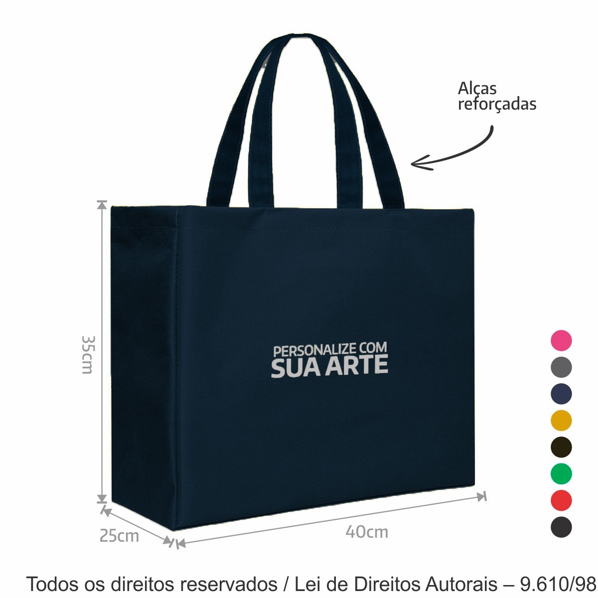 321LC SACOLA DE LONA COLORIDA 240G 40X35X25CM AZUL MARINHO
