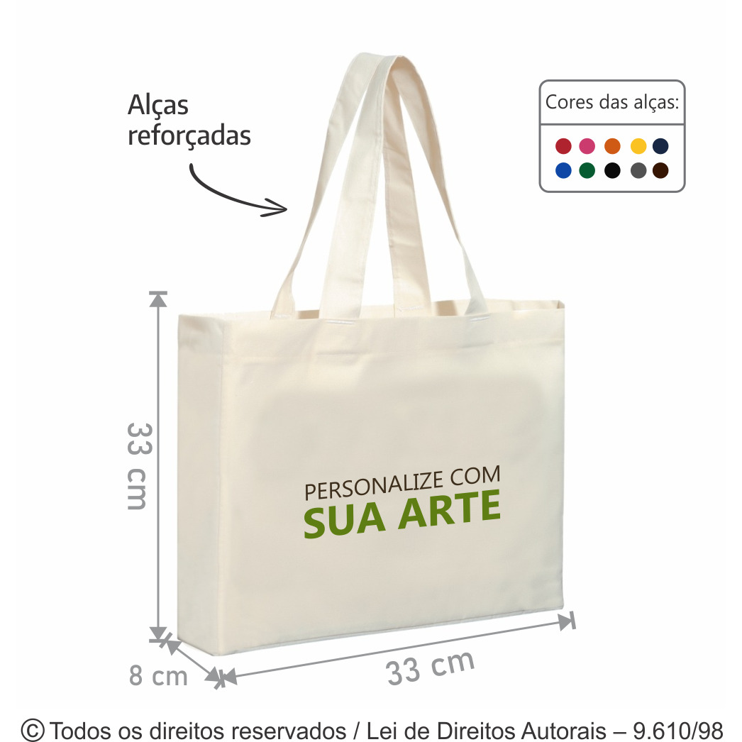 27LC SACOLA DE LONA COLORIDA 33X33X8CM AREIA