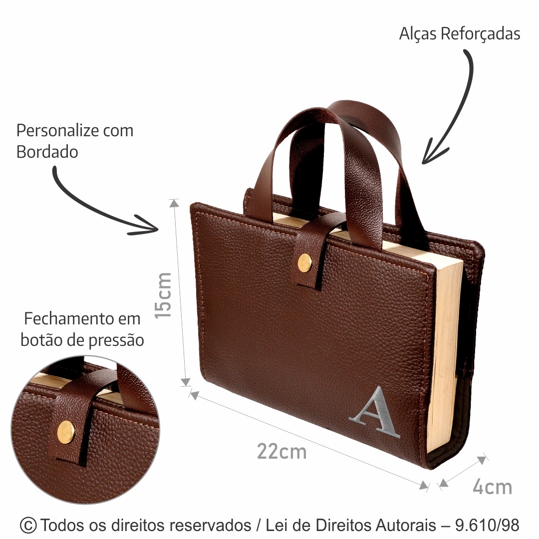 211KR PORTA LIVRO/ BIBLIA EM COURO 32X22CM