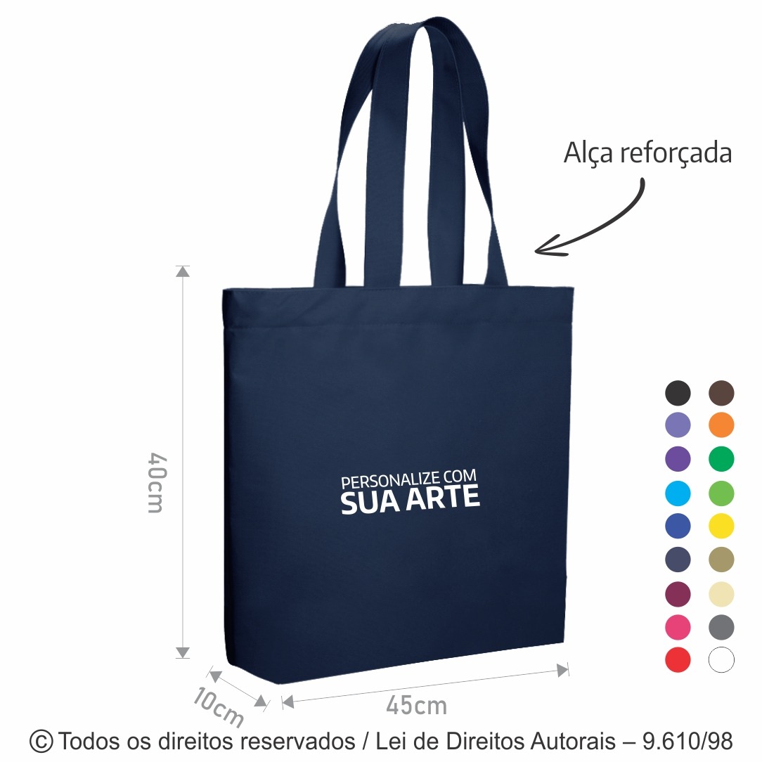 2N SACOLA DE NYLON 600G 45X40X10CM AZUL MARINHO