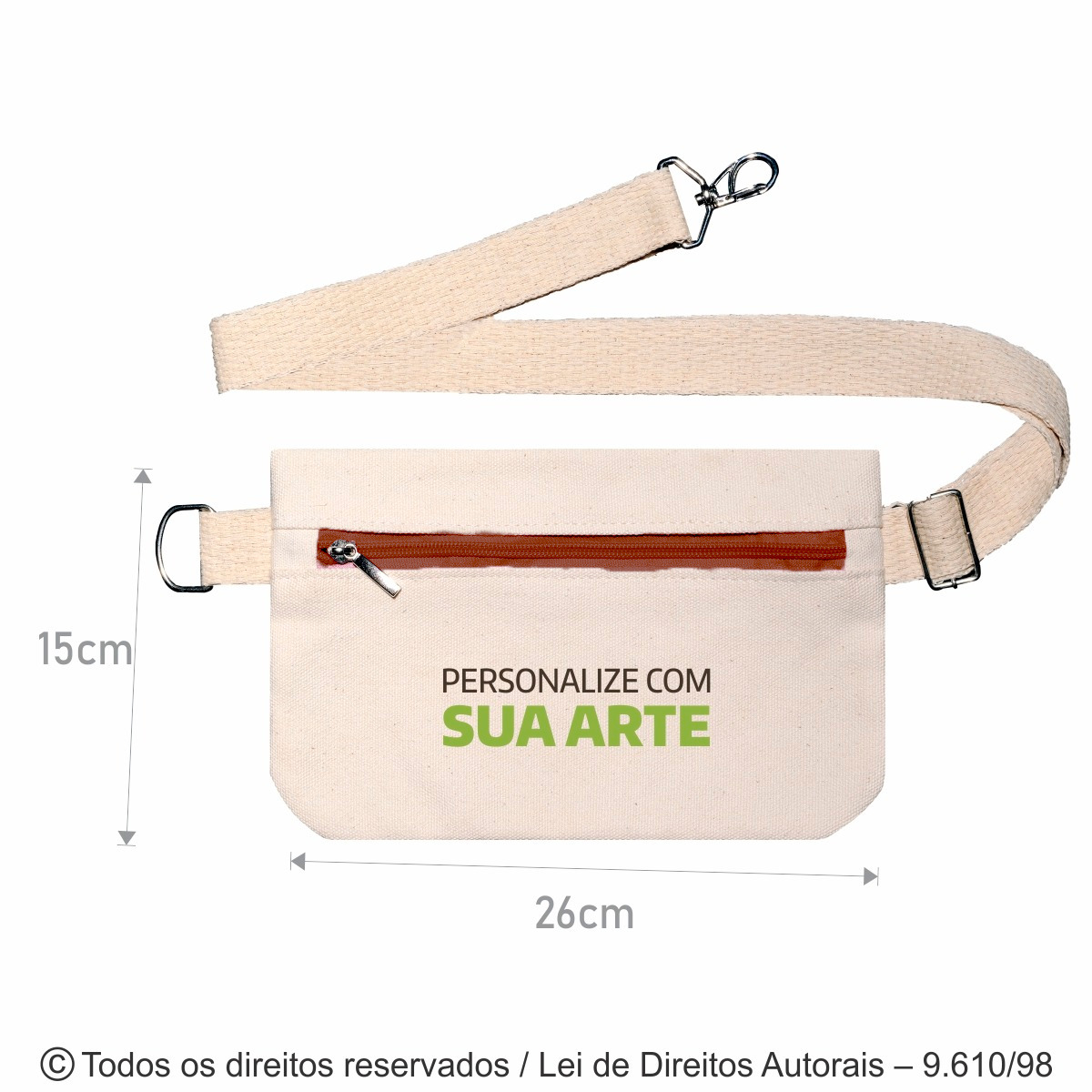 N99LP POCHETE DE LONA 26X15CM CRU ZIPER MARROM