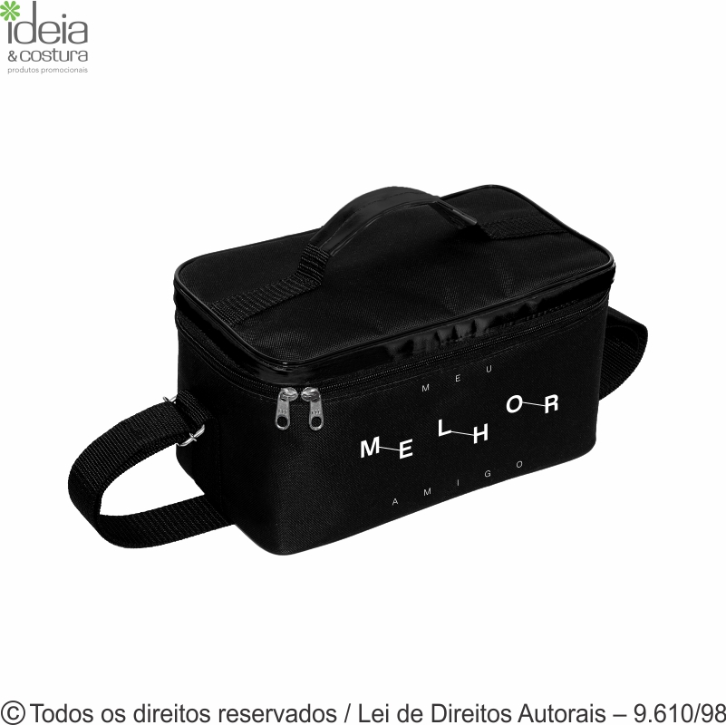 176N BOLSA TERMICA 6,5 LITROS EM NYLON 600G 27X15X16CM PRETO