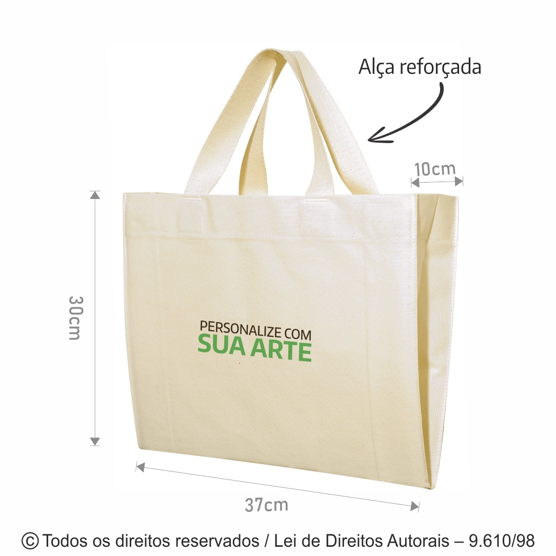 29L SACOLA DE LONA 240G 37X30X10CM NATURAL
