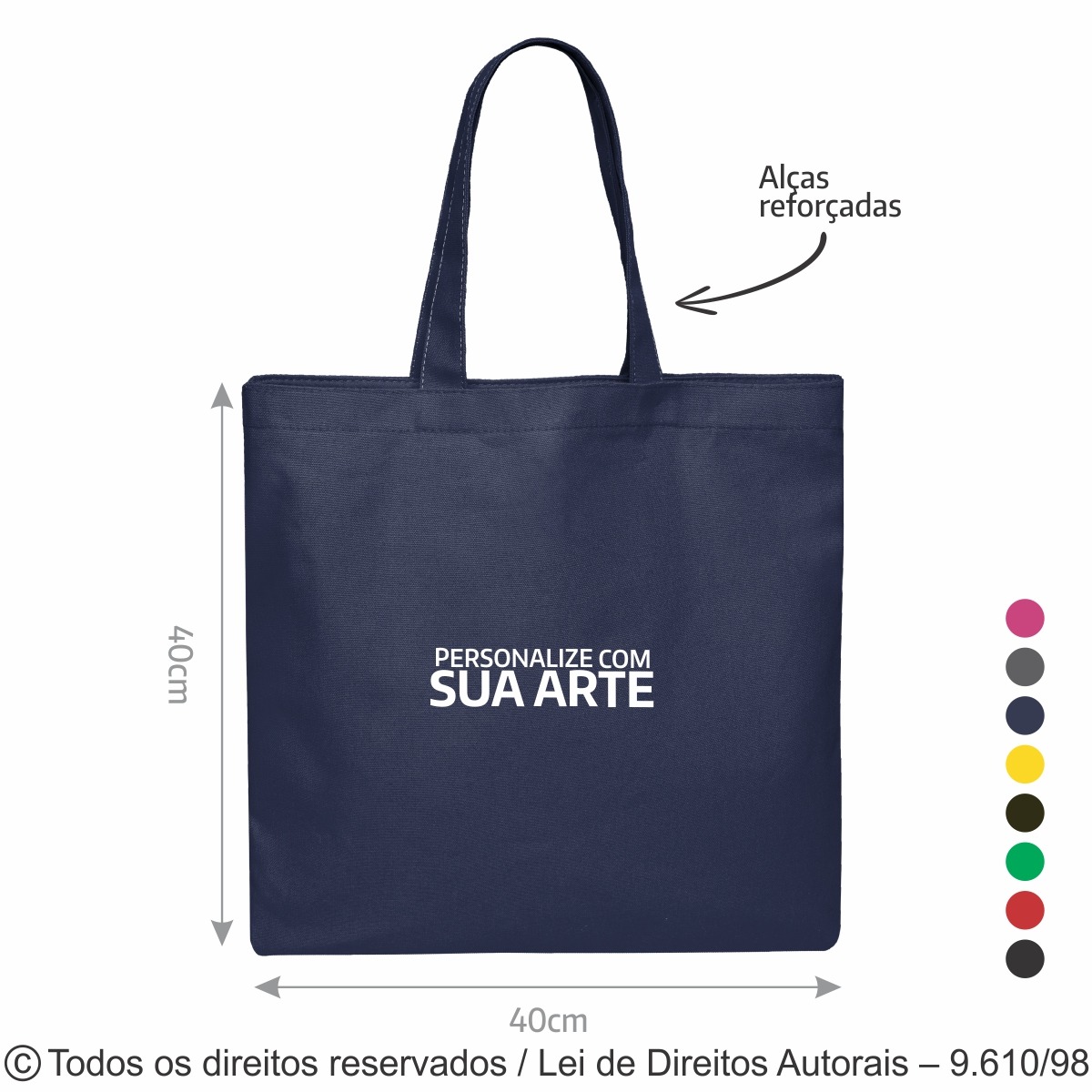 5LC SACOLA DE LONA COLORIDA 40X40CM AZUL MARINHO
