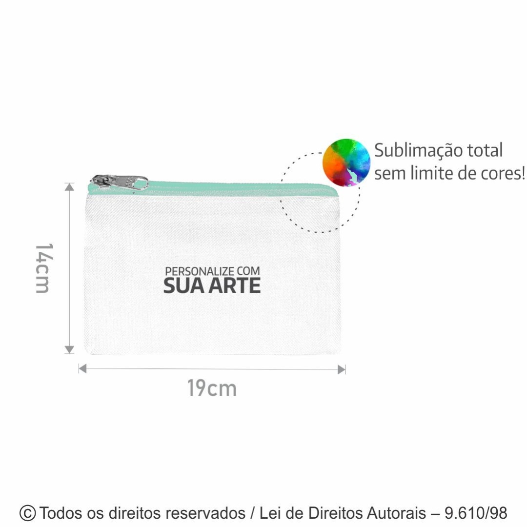 N70C NECESSAIRE DE CORDOBA 19X14CM BRANCO COM VERDE BEBE