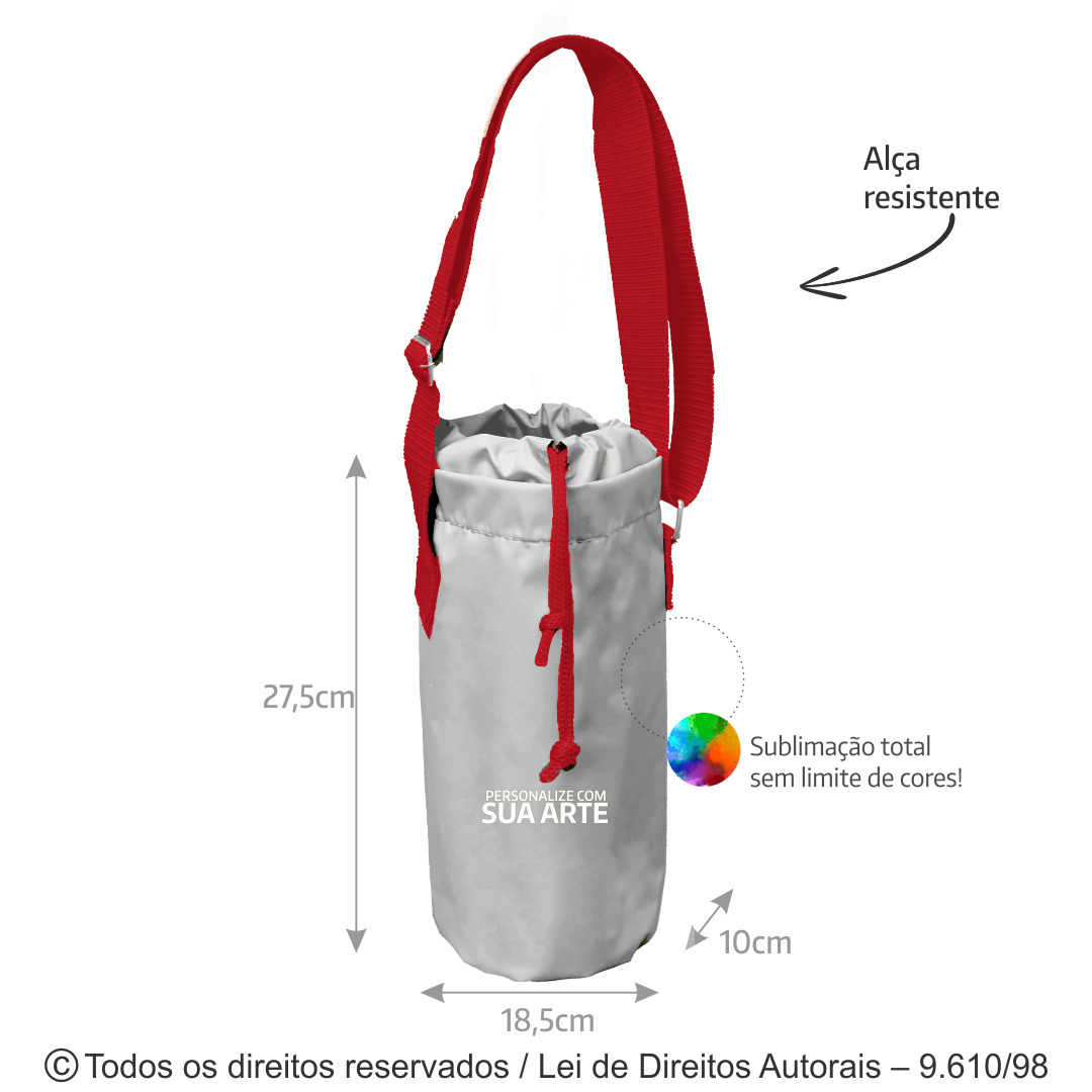 442C PORTA VINHO TERMICO DE CORDOBA 16X28X10CM BRANCO COM VERMELHO