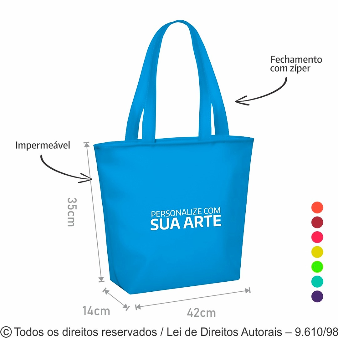 45CL BOLSA DE PRAIA DE PVC COLUMBIA 42X35X14CM AZUL TURQUESA