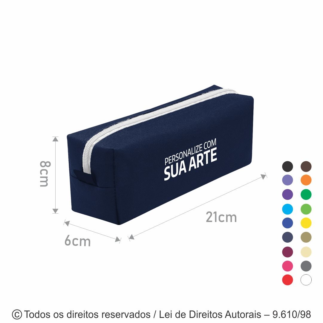 E3 ESTOJO EM NYLON 600G 21X8X6CM MARINHO COM BRANCO