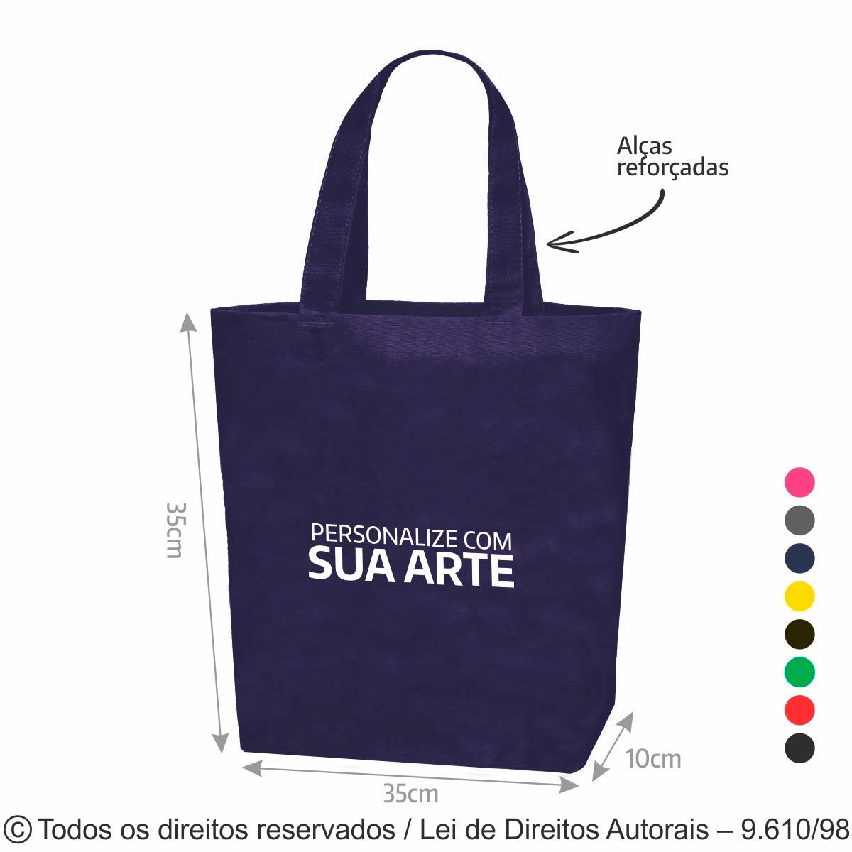 24LC SACOLA DE LONA 240G 35X35X10CM ROXO