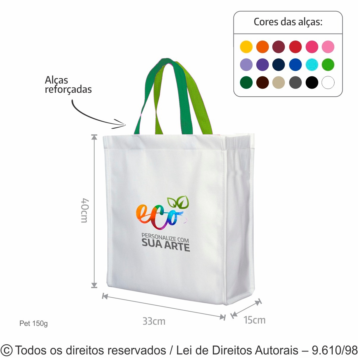113PFC SACOLA DE PET 150G 33X40X15CM BANDEIRA E MACA