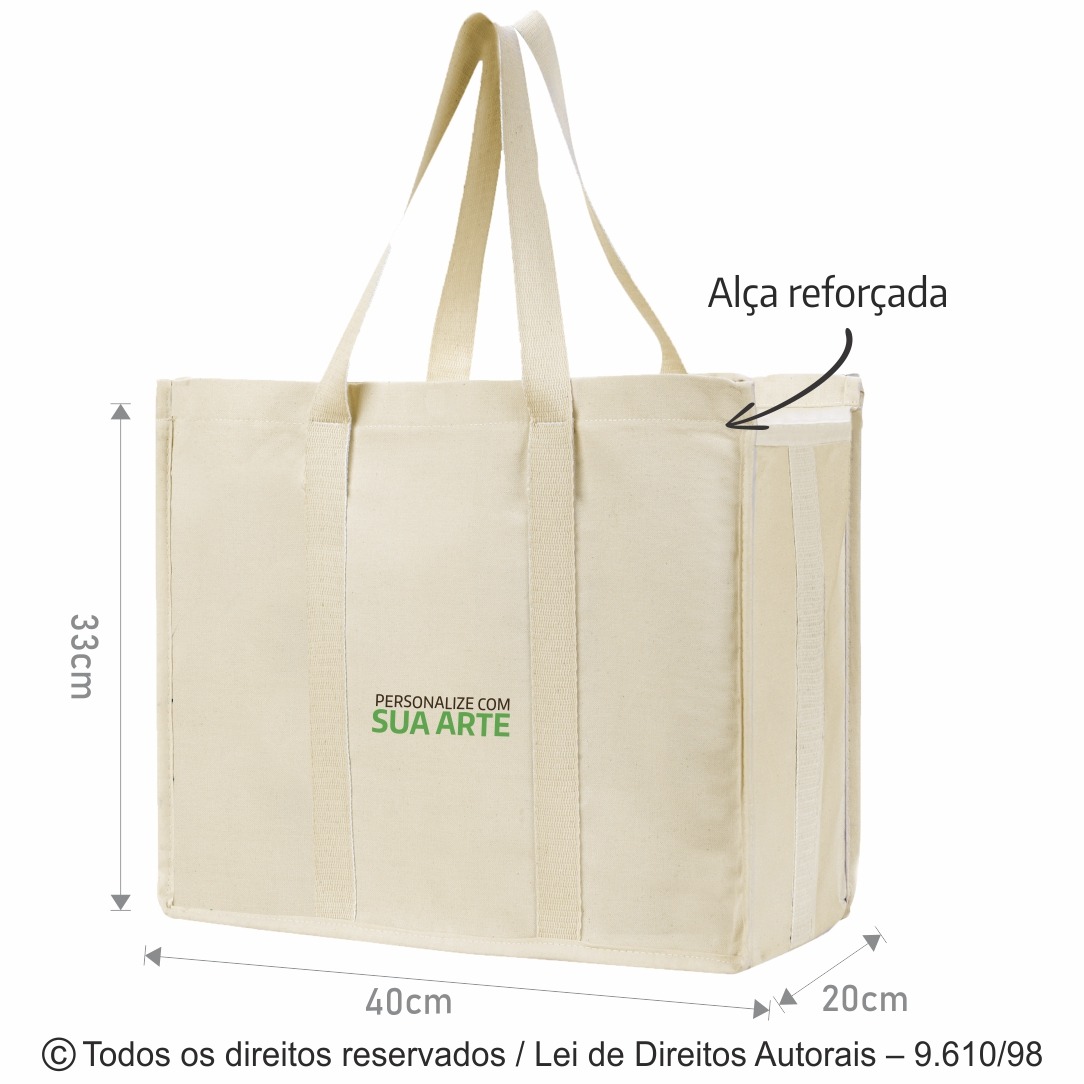 60L SACOLA DE LONA 240G 40X33X20CM NATURAL