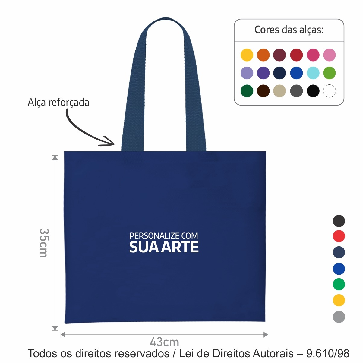 174T2 SACOLA DE TNT 60G 43X35CM AZUL MARINHO
