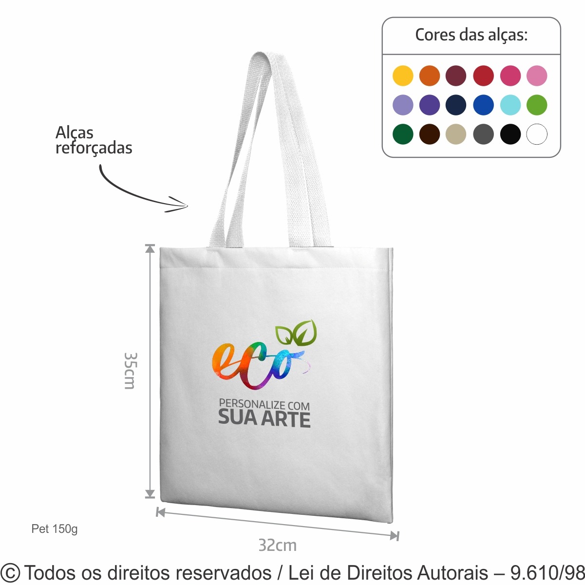 14P SACOLA DE PET 150G 32X35CM BRANCO