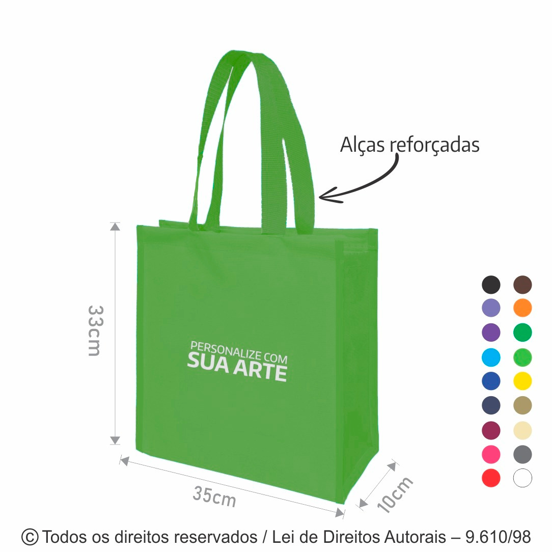 140N SACOLA DE NYLON 600G 33X35X10CM VERDE ALFACE