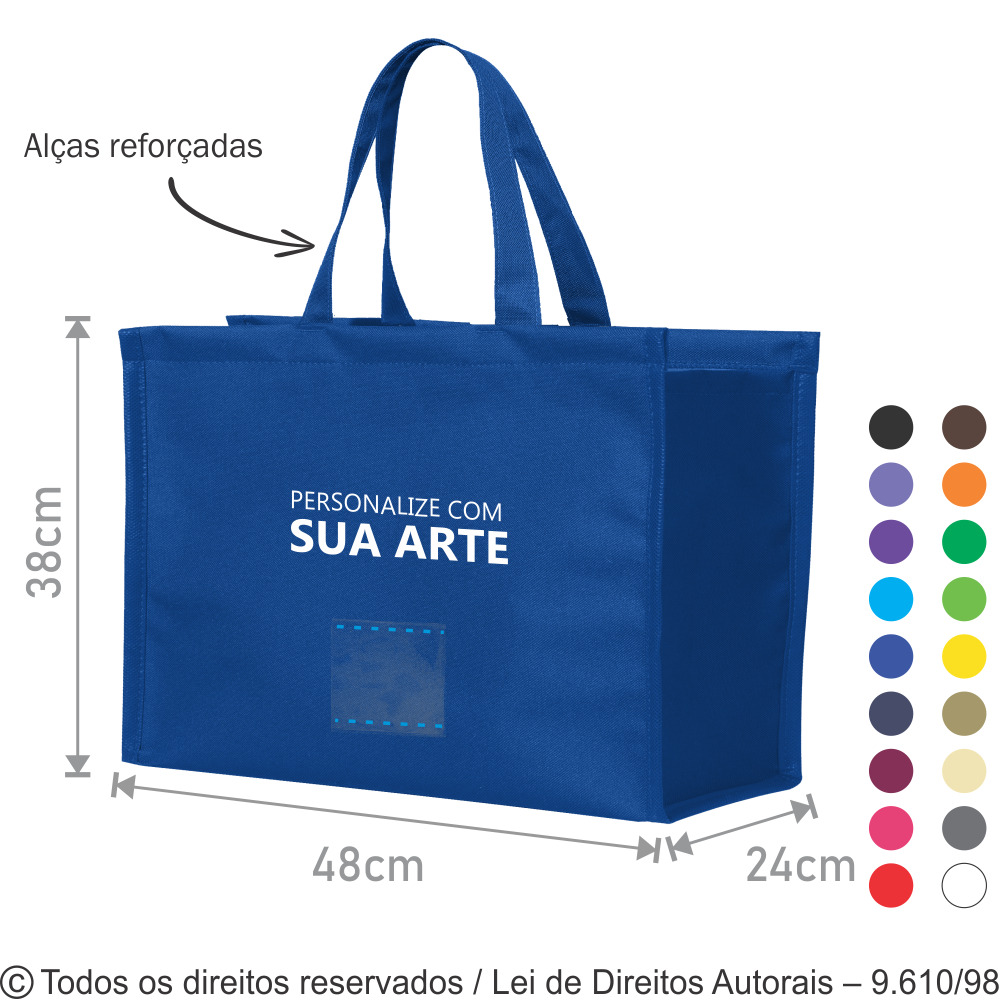 SM556 SACOLA DE NYLON 600G 48X38X24CM AZUL ROYAL
