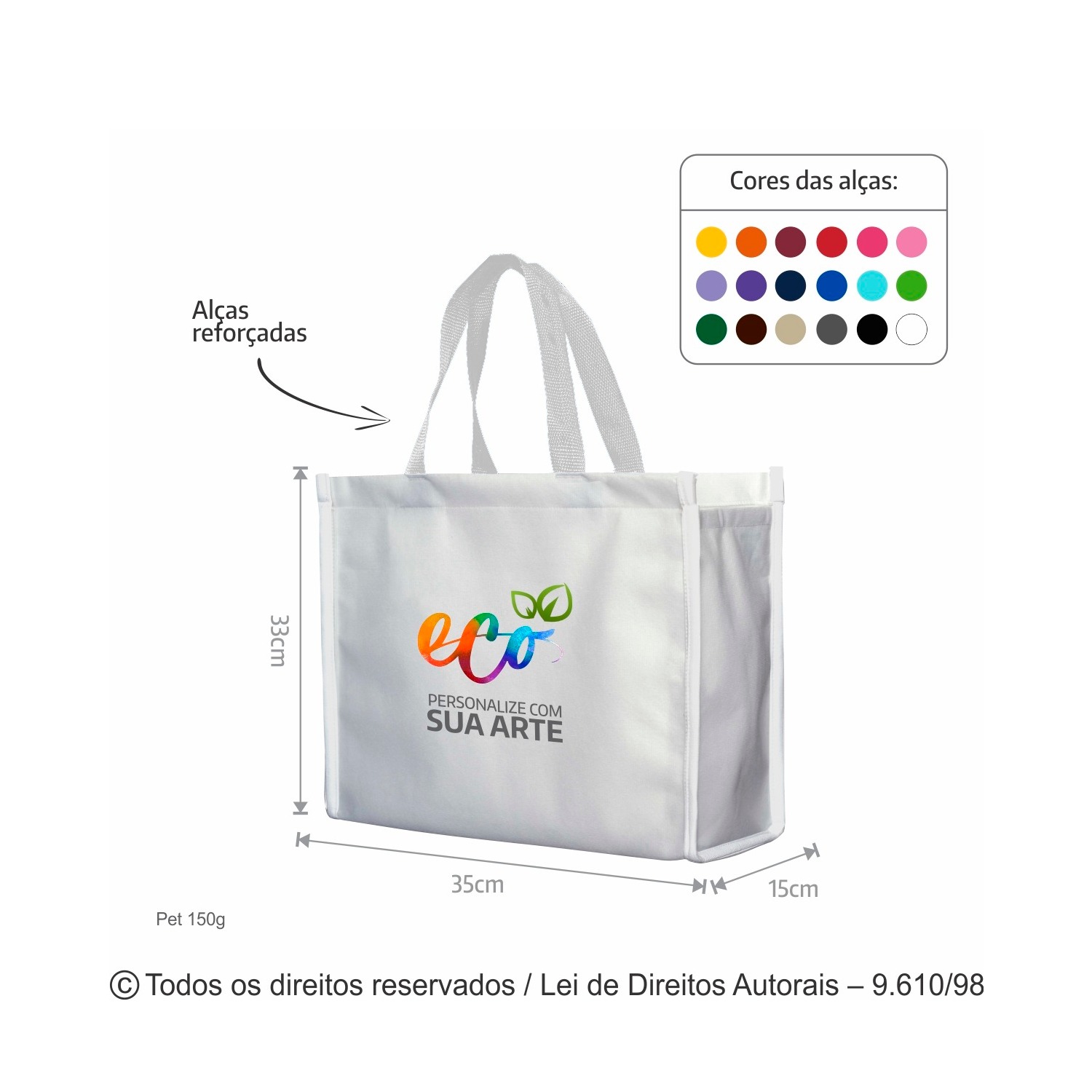 173PFC SACOLA DE PET 150G 35X33X15CM BRANCO